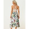 INSPIRE CHIC Women's Tropical Floral Print Ruffle Self-Tie Knot Split Beach Wrap Midi Skirt - 4 of 4