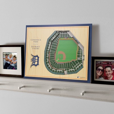 Detroit Tigers 17'' x 13'' 5-Layer 3D Wooden Stadium Wall Art