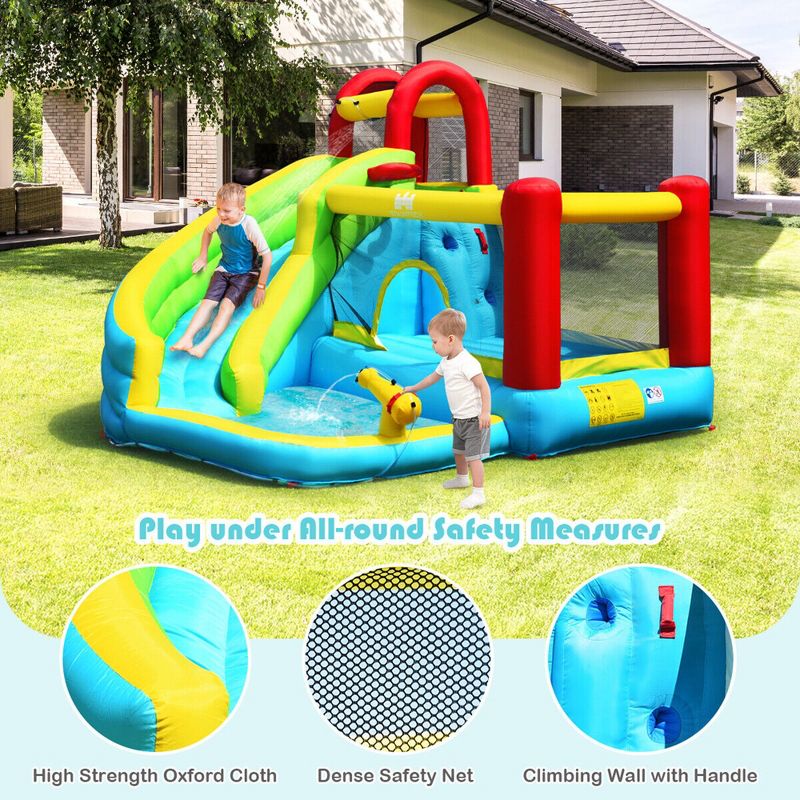 Costway Inflatable Kids Water Slide Jumper Bounce House Splash Water Pool W/ 480W Blower, 5 of 11