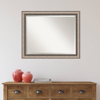 Lyla 32" x 26" Ornate Silver and Bronze Bathroom Vanity Mirror