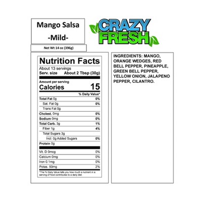 Crazy Fresh Salsa Mango - 14oz