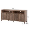 Fluted Storage Cabinet 65.8" Adjustable 3-Tier, Modren Entryway Organizer with Fluted Doors and Gold Handle, Waterproof Design - 2 of 4