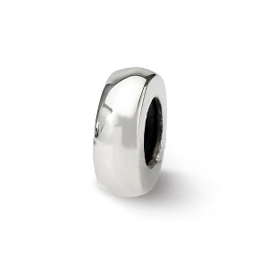 Black Bow Jewelry Sterling Silver Polished Stopper and Spacer Bead Charm - 1 of 3