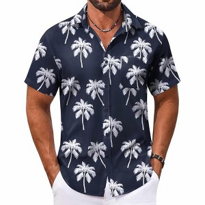 COOFANDY Men's Hawaiian Shirt Short Sleeve Casual Button Down Tropical Summer Beach Aloha Shirts - 1 of 4