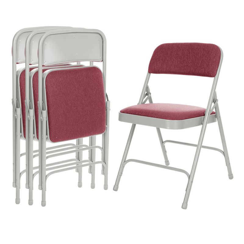 Set of 4 Deluxe Fabric Padded Folding Chairs with Frame - Hampden Furnishings, 2 of 9
