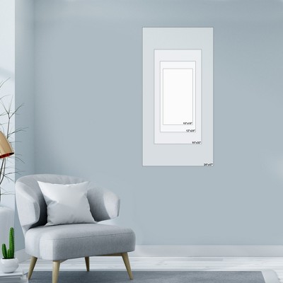 Blue and Gray Framed Peacock Canvas Print