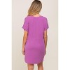 PinkBlush Violet Ribbed Front Pocket Dolman Short Sleeve Maternity Dress - 3 of 4