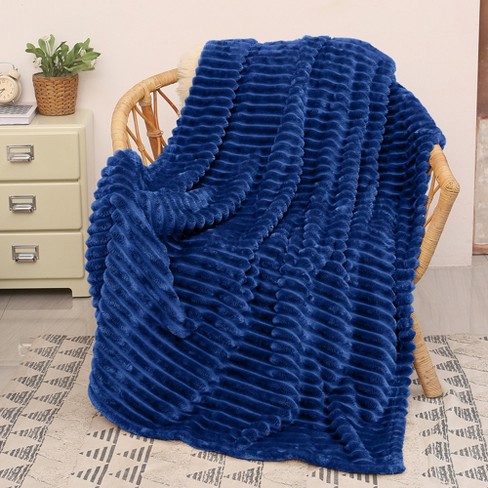 Blue fluffy blankets sale