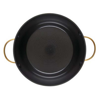 Black and Gold 6-Quart Aluminum Nonstick Stockpot with Glass Lid