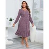 BLUEMING Womens Plus Size Ribbed Knit Sweater Dress Long Sleeve Square Neck Flowy Comfy Casual Dress - 3 of 4