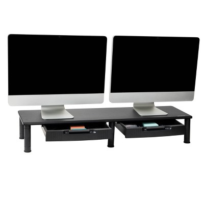 Mind Reader 2pk Small Plastic Monitor Stands Black : Target