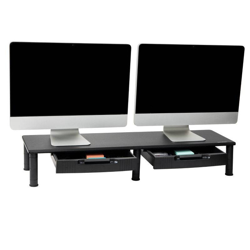 Mind Reader Large Dual Monitor Stand with Storage Riser Black, 1 of 10