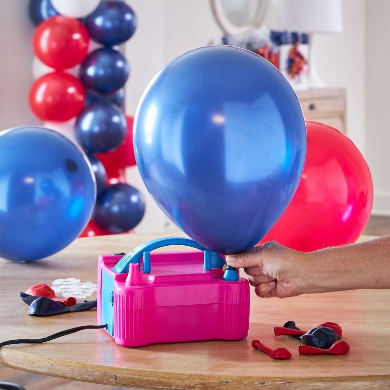 Electric Balloon Pump – Inflates Balloons in 3 Seconds – Lightweight and Portable Balloon Inflator - Pink and Blue, 3 of 10