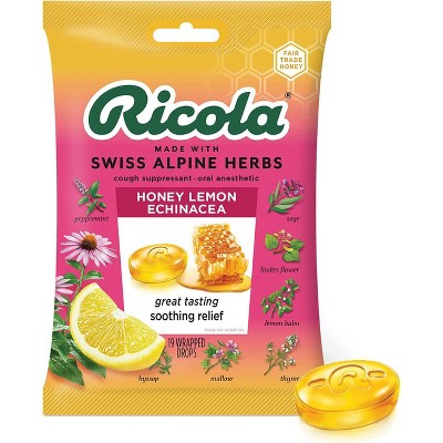 Ricola Cough Suppressant Throat Dops - Honey Lemon with Echinacea 19 Ct.