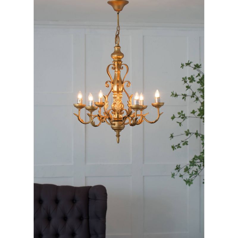 Classic Vintage Chandelier Gold/White - A&#38;B Home, 5 of 8