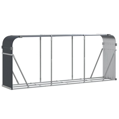 vidaXL Log Holder Anthracite 92.1"x17.7"x39.4" Galvanized Steel