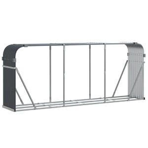 vidaXL Log Holder Anthracite 92.1"x17.7"x39.4" Galvanized Steel - 1 of 2