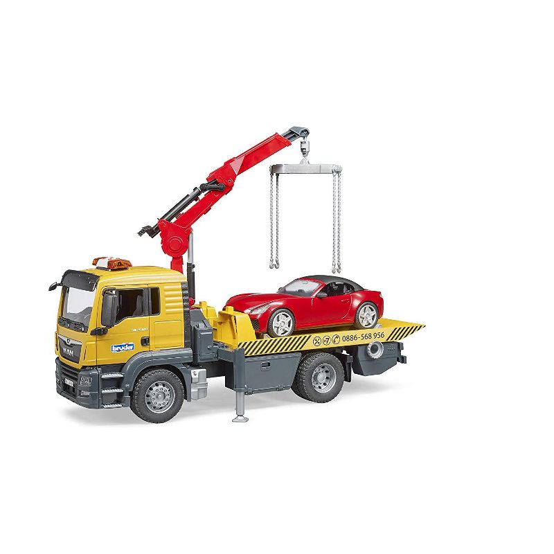 Bruder MAN TGS Tow Truck with BRUDER Roadster and Light & Sound Module, 3 of 9
