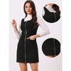 INSPIRE CHIC Women's Faux Suede Round Neck Zipper Sleeveless Tie Waist Pinafore Dress - 2 of 4