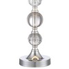 360 Lighting Solange Modern Table Lamps 25" High Set of 2 Stacked Glass Crystal Ball Silver Blue Hardback Drum Shade for Living Room Nightstand Office - 3 of 4