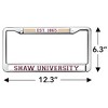 Shaw University Full Size Standard License Plate Metal Frame - 4 of 4