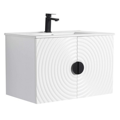 Pellabay Modern Bathroom Vanity with Fluted Circular Doors - Sink Included