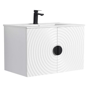 Pellabay Modern Bathroom Vanity with Fluted Circular Doors - Sink Included - 1 of 4