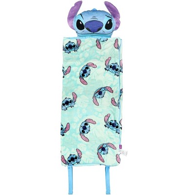 Disney Lilo And Stitch Slumber Bag Silk Touch Zip Up Throw with Built-in Pillow Travel Nap Mat Blue