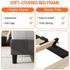 Full Size Bed Frame with Adjustable Headboard, Linen Upholstered Full Platform Bedframe with Strong Wooden Slats, Mattress Foundation, - 4 of 4