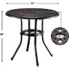 VINGLI 32 Inch Outdoor Patio Table with Umbrella Hole, Cast Aluminum Round Patio Dining Table Bistro Table for Backyard, Garden, Patio, Porch - 3 of 4
