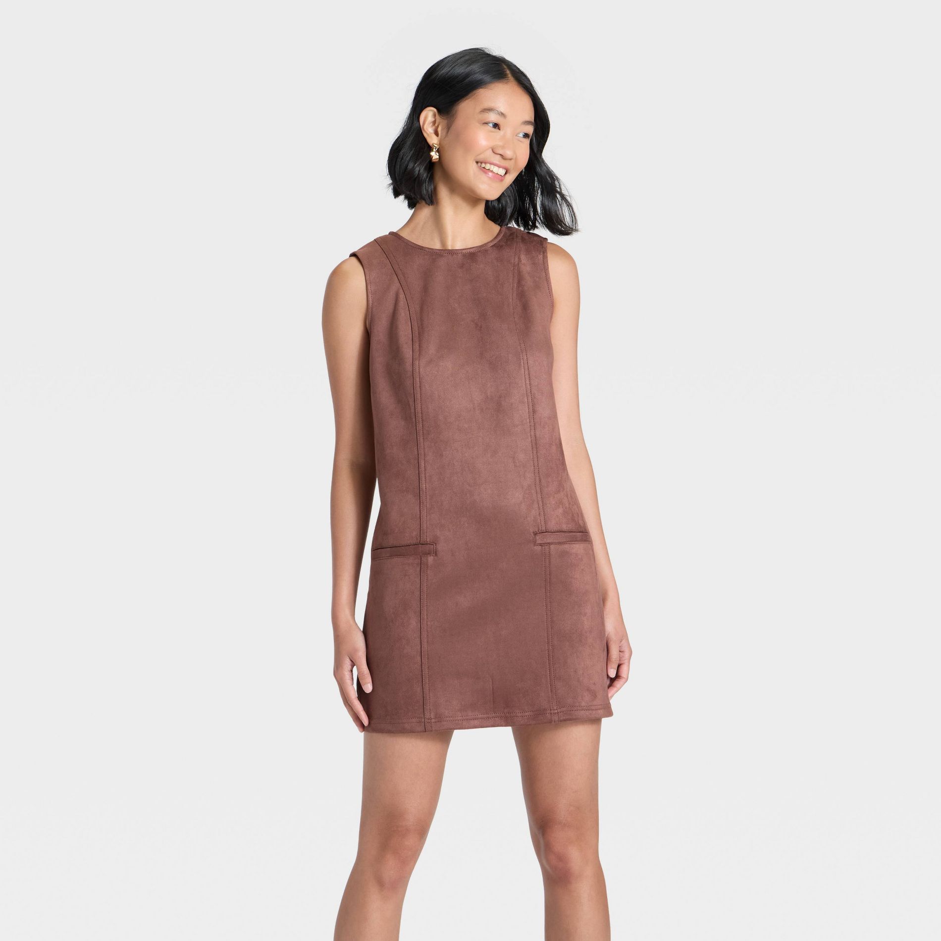 Women's Suede Mini Dress - A New Day™ Brown 10