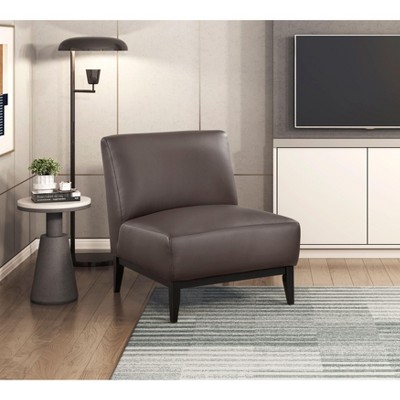 NicBex Luxury Leather Accent Chair, Modern Living Room Chair with Cushioned Seat & Back with Reinforced Solid Wood Frame