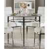 Simple Relax Faux Marble and Metal Round Dining Table in White and Chrome - 2 of 4