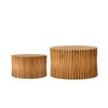 NicBex Cylinder Coffee Table Set of 2 Simple Wooden End Table with Vertical Texture Relief Design for Living Room, Bedroom - 4 of 4