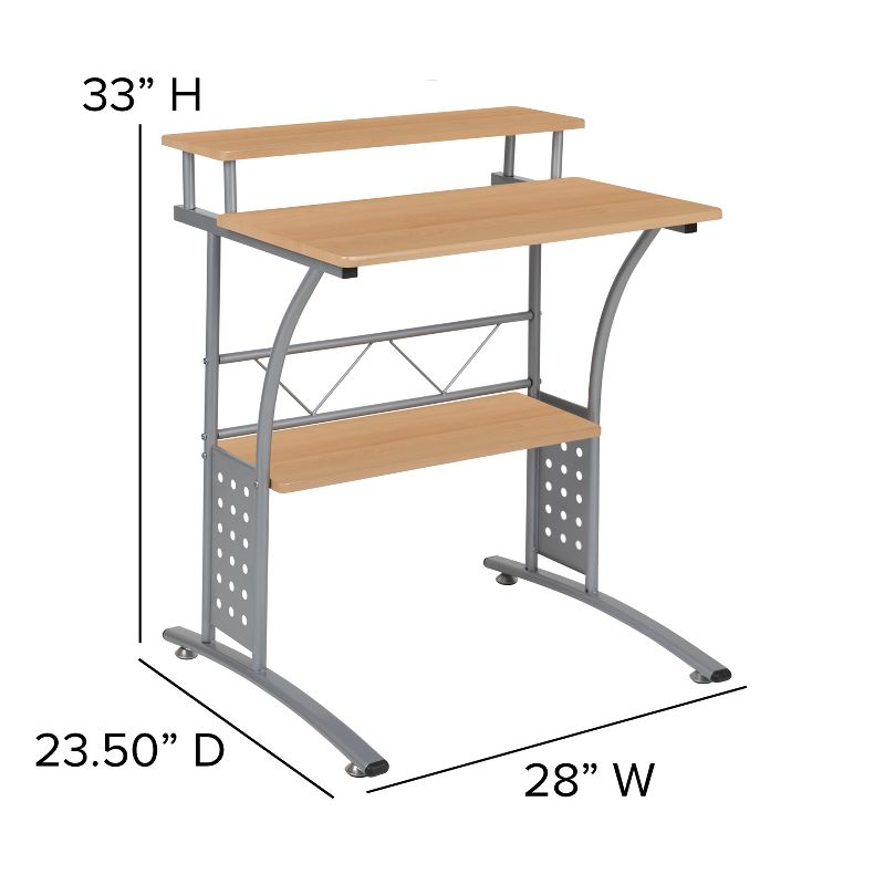 Flash Furniture Computer Desk with Top and Lower Storage Shelves, 6 of 13