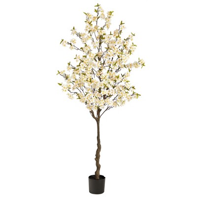 Nearly Natural 6.5-ft Apple Flower Artificial Tree