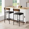 25.5 Inch Bar Stools, Upholstered Counter Height Stools with Backrest and Footrest for Kitchen Island Dining Room - 3 of 4