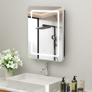 Lighted Medicine Cabinet with Mirror Wall Mounted Bathroom Mirror with Storage - 1 of 4