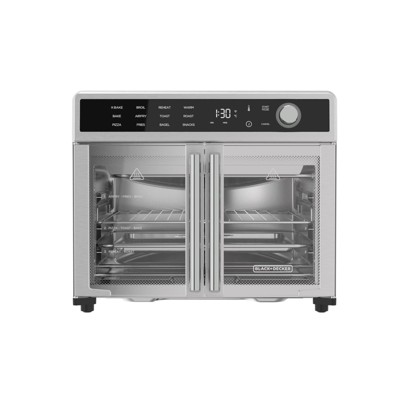 Stainless Steel French Door Air Fryer Oven with Knob Control