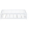 Bellemave Twin Size Floor Bed with slats for Kids, Girls, Boys, Wood Montessori Floor Bed with Guard Rails, Without Door,White - 3 of 4