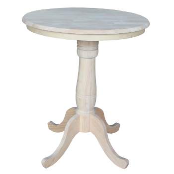 30" Round Top Pedestal Table Unfinished - International Concepts