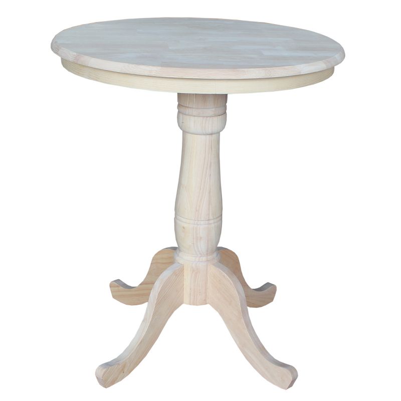 30" Round Top Pedestal Table Unfinished - International Concepts, 1 of 6