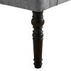 Syemin Ottomans and Benches Leviton Fabric Tufted Turned Leg Dining Bench, Modern Storage Shoe Bench, Rustic Entryway Bench, Gray, 48"*16"*19.5" - 4 of 4