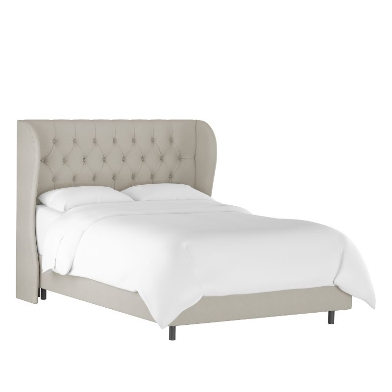 Skyline Furniture Tufted Velvet Upholstered Wingback Bed, 1 of 8