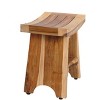 EcoDecors® Serenity® 18" Teak Wood Shower Bench with Shelf in EarthyTeak Finish - 3 of 4