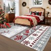 Christmas Runner Rug – Washable, Non-Slip, Santa & Reindeer Print, Low Pile, Foldable Carpet for Hallway, Kitchen, Bedside - 3 of 4