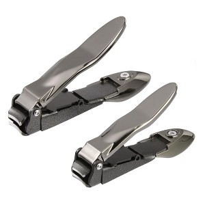 Unique Bargains Stainless Steel Nail Clippers Portable Nail Clipper Set for Nail Care 2 Pcs - 1 of 4