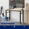 Mlezan 48" Portable Workbench: Rubber Wood Top, Wheels, 2000 LBS Capacity. Heavy-Duty Adjustable Workbench with Storage for Garage or Workshop. - 4 of 4