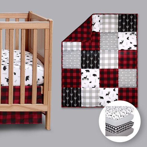 Buffalo plaid crib bedding set on sale