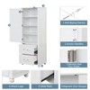 Tall Bathroom Storage Cabinet with 2 Drawers and Adjustable Shelves, Freestanding MDF Cabinet with Anti-Tip Device - 2 of 4